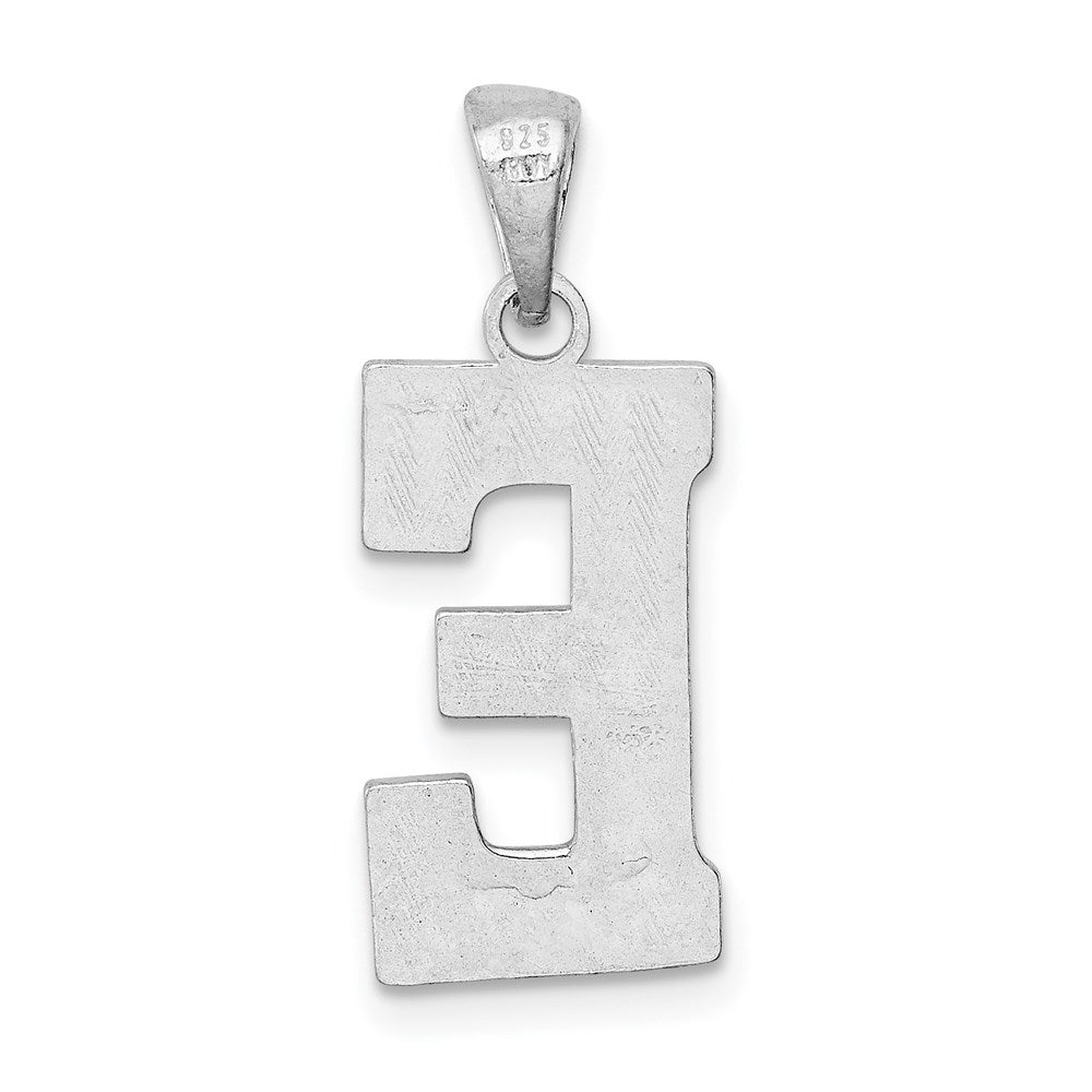 Sterling Silver Rhodium-plated Letter E Initial Pendant QC2762E