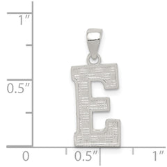 Sterling Silver Rhodium-plated Letter E Initial Pendant QC2762E