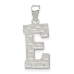 Sterling Silver Rhodium-plated Letter E Initial Pendant QC2762E