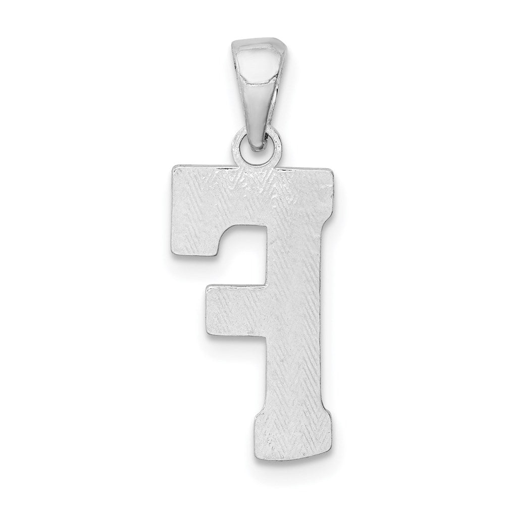 Sterling Silver Rhodium-plated Letter F Initial Pendant QC2762F