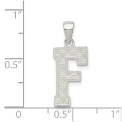 Sterling Silver Rhodium-plated Letter F Initial Pendant QC2762F