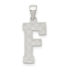 Sterling Silver Rhodium-plated Letter F Initial Pendant QC2762F