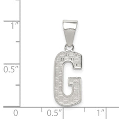 Sterling Silver Rhodium-plated Letter G Initial Pendant QC2762G