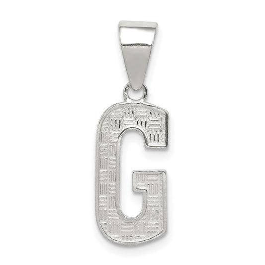 Sterling Silver Rhodium-plated Letter G Initial Pendant QC2762G