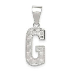 Sterling Silver Rhodium-plated Letter G Initial Pendant QC2762G