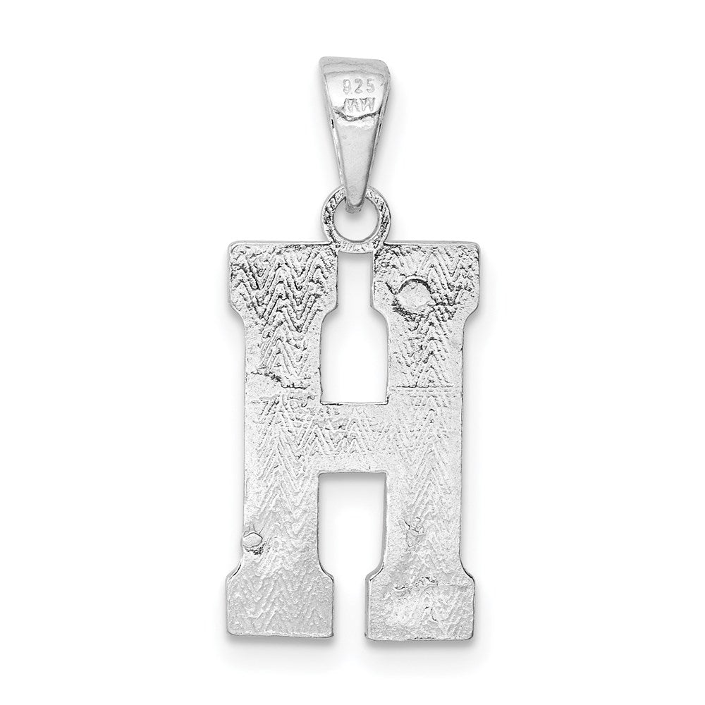 Sterling Silver Rhodium-plated Letter H Initial Pendant QC2762H