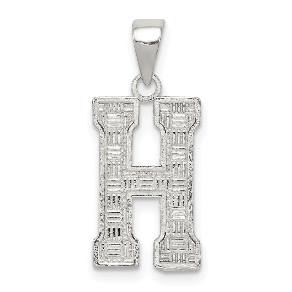Sterling Silver Rhodium-plated Letter H Initial Pendant QC2762H