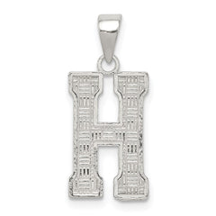 Sterling Silver Rhodium-plated Letter H Initial Pendant QC2762H