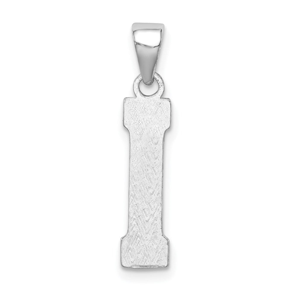 Sterling Silver Rhodium-plated Letter I Initial Pendant QC2762I