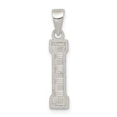 Sterling Silver Rhodium-plated Letter I Initial Pendant QC2762I
