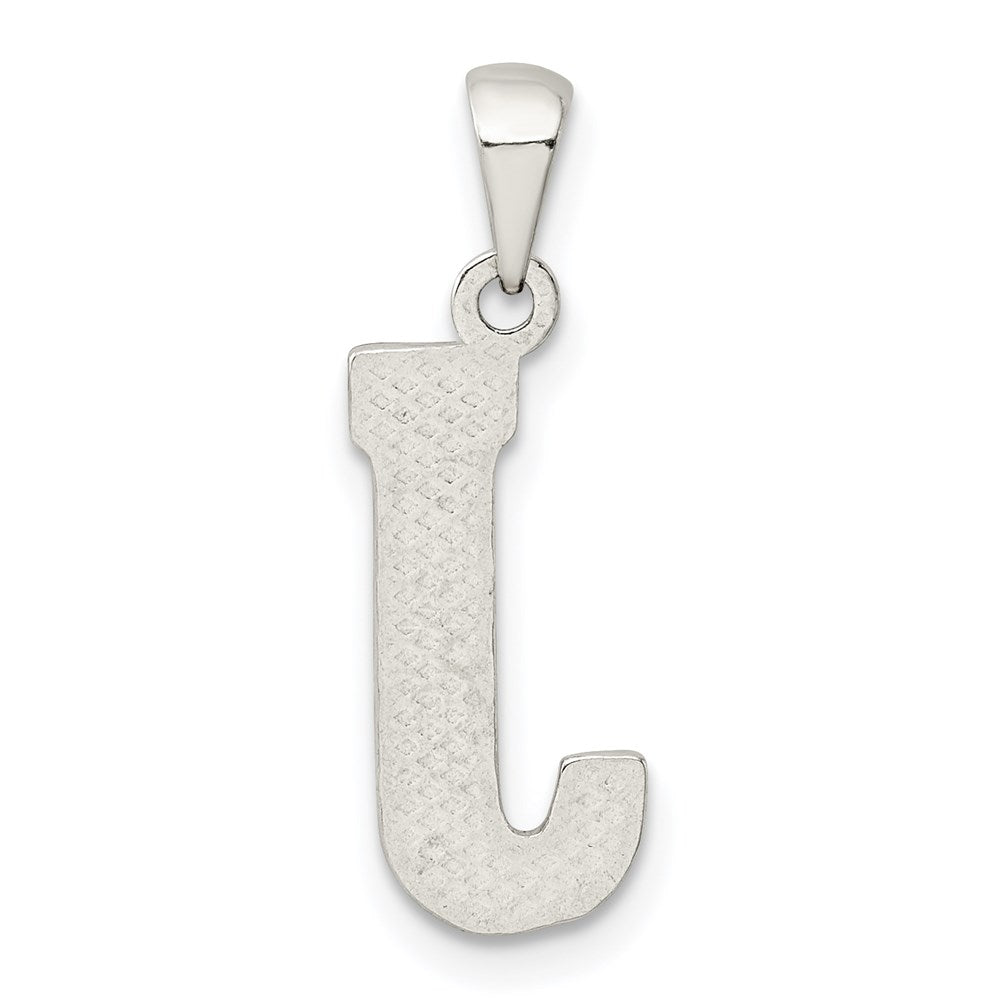 Sterling Silver Rhodium-plated Letter J Initial Pendant QC2762J