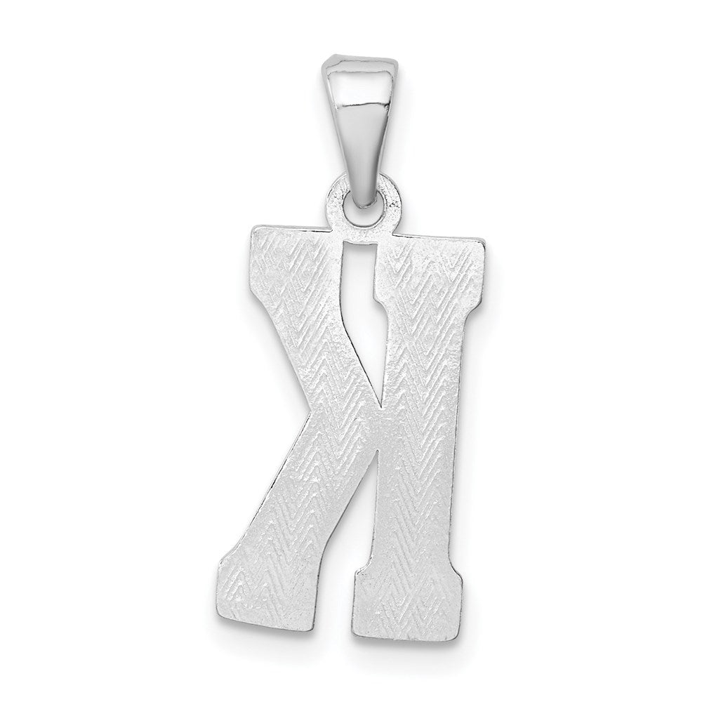 Sterling Silver Rhodium-plated Letter K Initial Pendant QC2762K