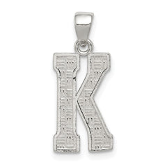 Sterling Silver Rhodium-plated Letter K Initial Pendant QC2762K