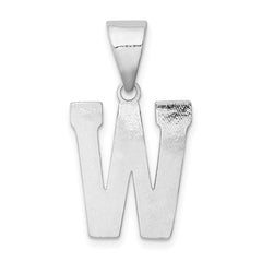 Sterling Silver Rhodium-plated Letter W Initial Pendant QC2762W