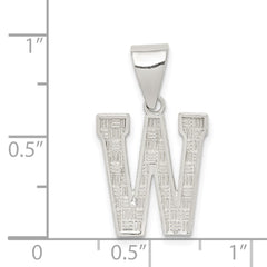 Sterling Silver Rhodium-plated Letter W Initial Pendant QC2762W