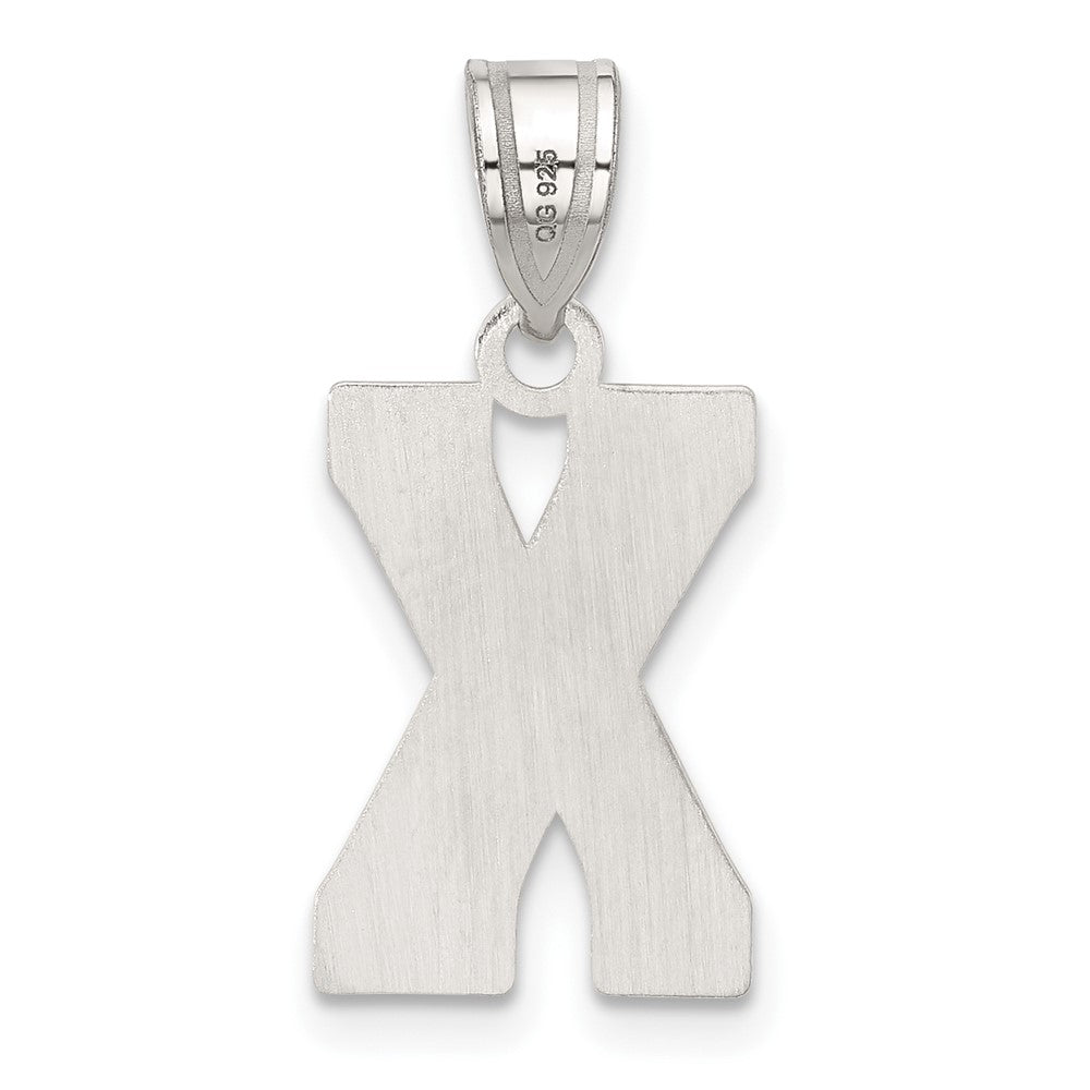 Sterling Silver Rhodium-plated Letter X Initial Pendant QC2762X