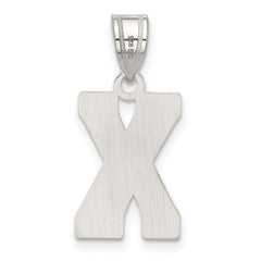 Sterling Silver Rhodium-plated Letter X Initial Pendant QC2762X