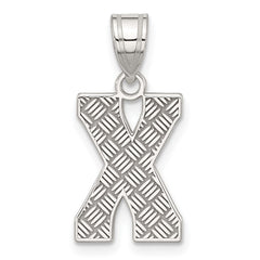 Sterling Silver Rhodium-plated Letter X Initial Pendant QC2762X