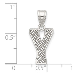 Sterling Silver Rhodium-plated Letter Y Initial Pendant QC2762Y