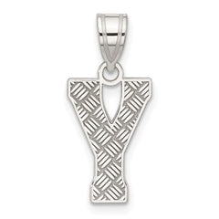 Sterling Silver Rhodium-plated Letter Y Initial Pendant QC2762Y