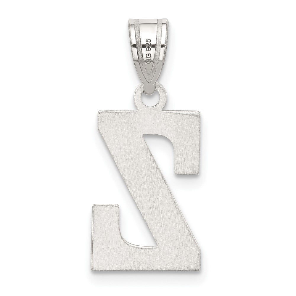Sterling Silver Rhodium-plated Letter Z Initial Pendant QC2762Z