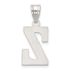 Sterling Silver Rhodium-plated Letter Z Initial Pendant QC2762Z