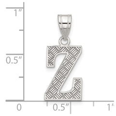 Sterling Silver Rhodium-plated Letter Z Initial Pendant QC2762Z
