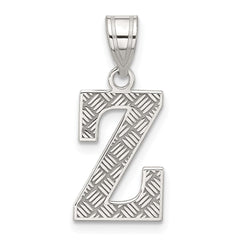 Sterling Silver Rhodium-plated Letter Z Initial Pendant QC2762Z