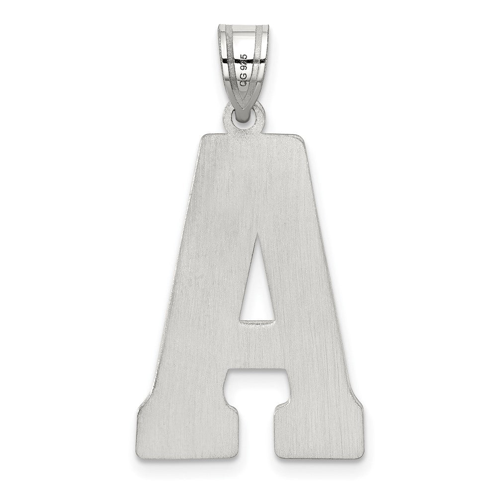 Sterling Silver Rhodium-plated Letter A Initial Pendant QC2766A
