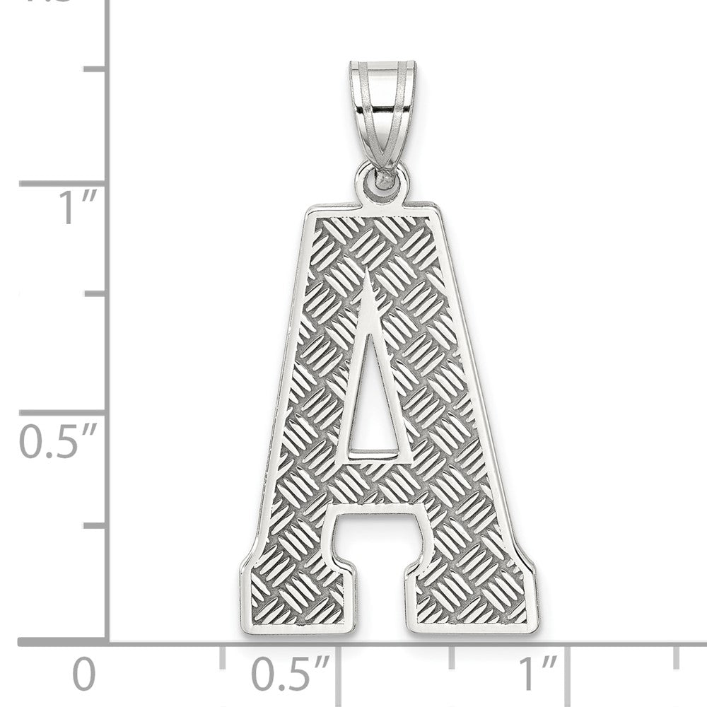 Sterling Silver Rhodium-plated Letter A Initial Pendant QC2766A
