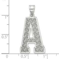Sterling Silver Rhodium-plated Letter A Initial Pendant QC2766A