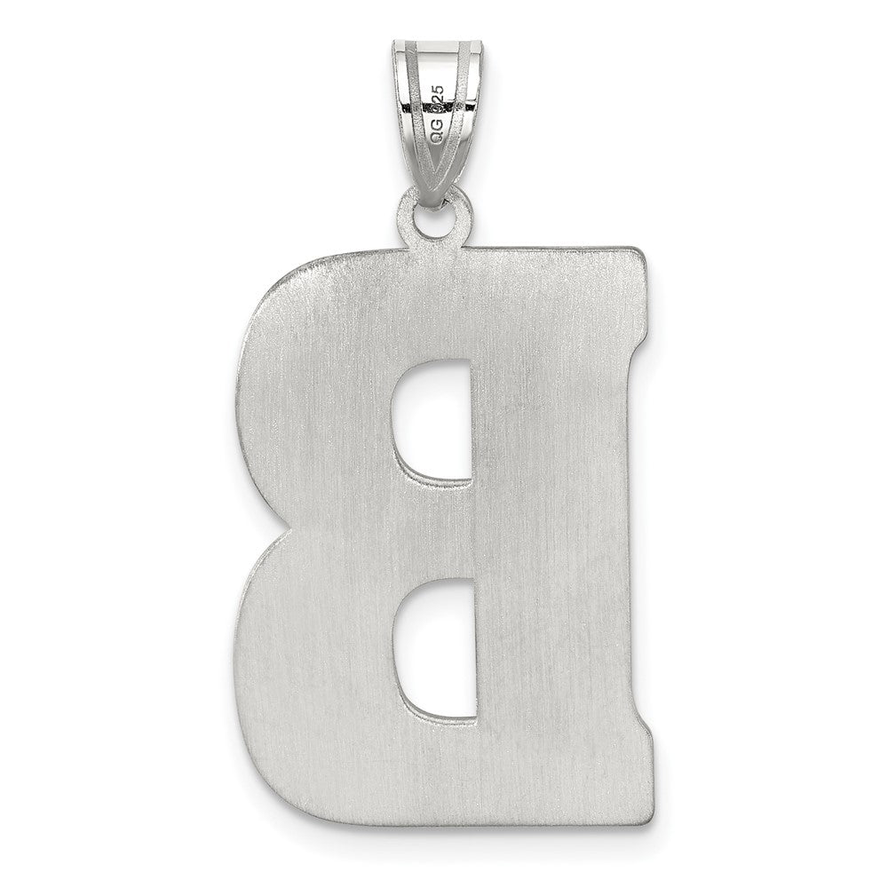 Sterling Silver Rhodium-plated Letter B Initial Pendant QC2766B