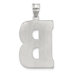 Sterling Silver Rhodium-plated Letter B Initial Pendant QC2766B