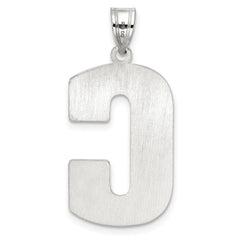 Sterling Silver Rhodium-plated Letter C Initial Pendant QC2766C