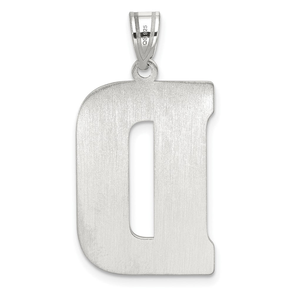 Sterling Silver Rhodium-plated Letter D Initial Pendant QC2766D