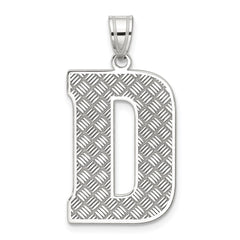 Sterling Silver Rhodium-plated Letter D Initial Pendant QC2766D