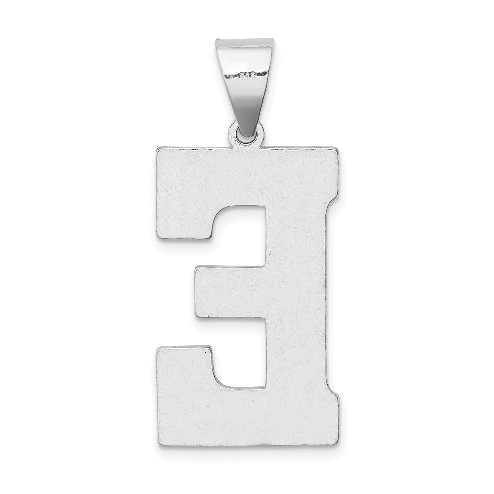 Sterling Silver Rhodium-plated Letter E Initial Pendant QC2766E