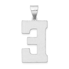 Sterling Silver Rhodium-plated Letter E Initial Pendant QC2766E