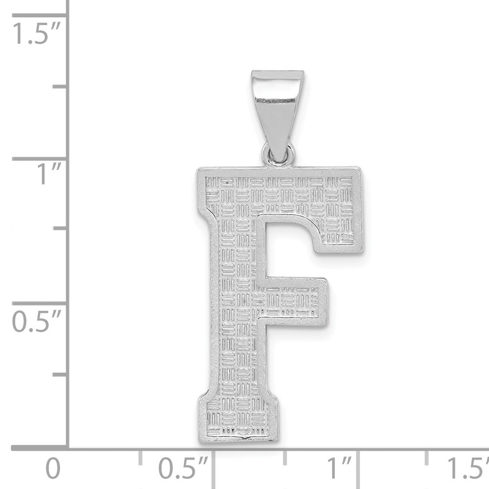 Sterling Silver Rhodium-plated Letter F Initial Pendant QC2766F