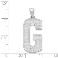 Sterling Silver Rhodium-plated Letter G Initial Pendant QC2766G
