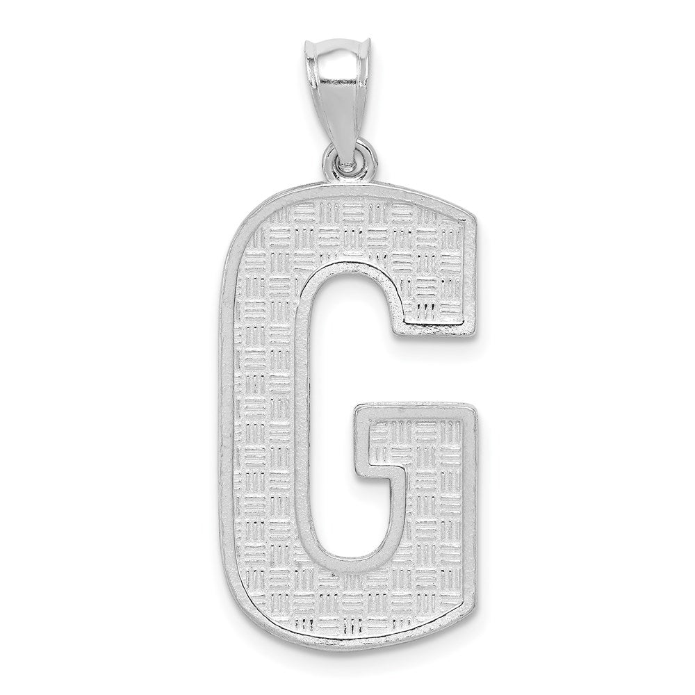Sterling Silver Rhodium-plated Letter G Initial Pendant QC2766G