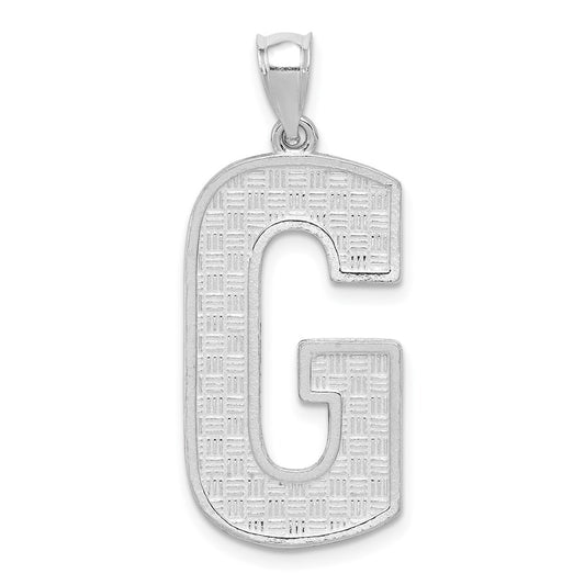 Sterling Silver Rhodium-plated Letter G Initial Pendant QC2766G