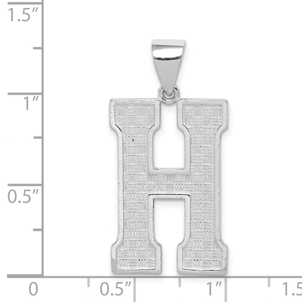Sterling Silver Rhodium-plated Letter H Initial Pendant QC2766H