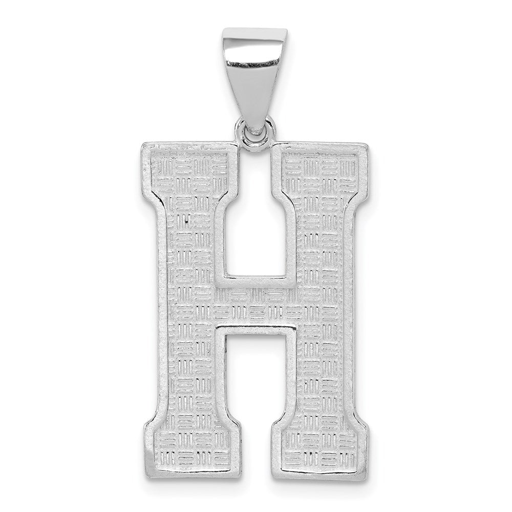 Sterling Silver Rhodium-plated Letter H Initial Pendant QC2766H