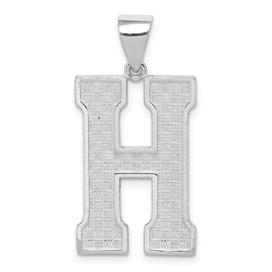 Sterling Silver Rhodium-plated Letter H Initial Pendant QC2766H