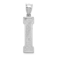 Sterling Silver Rhodium-plated Letter I Initial Pendant QC2766I
