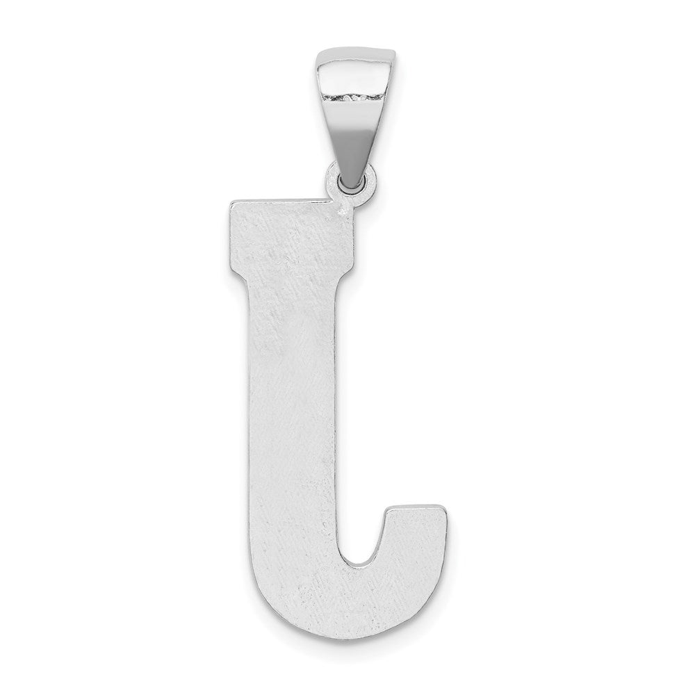 Sterling Silver Rhodium-plated Letter J Initial Pendant QC2766J