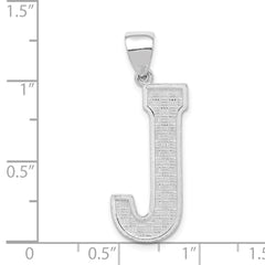 Sterling Silver Rhodium-plated Letter J Initial Pendant QC2766J