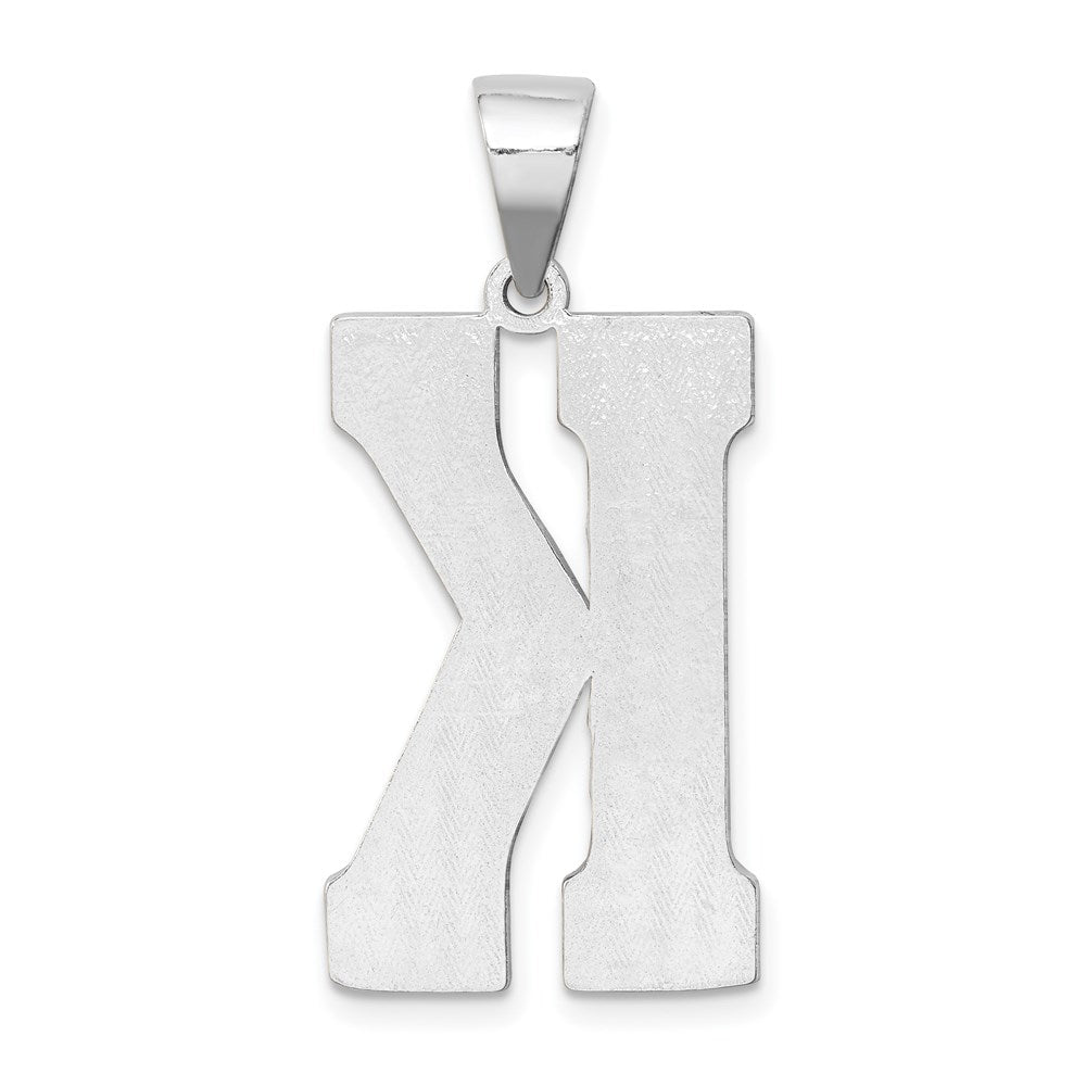 Sterling Silver Rhodium-plated Letter K Initial Pendant QC2766K