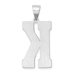 Sterling Silver Rhodium-plated Letter K Initial Pendant QC2766K